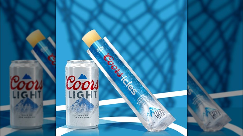 Coors Light beer popsicle