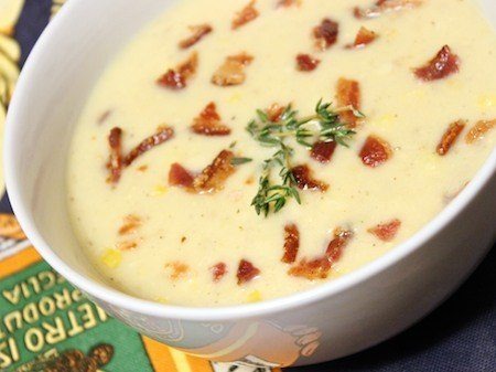 Corn Chowder With Bacon & Cheddar