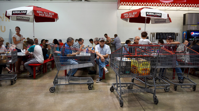 Customers at Costco food court