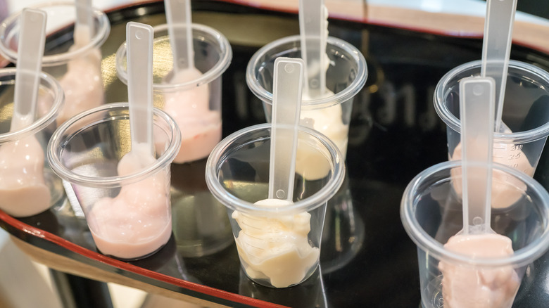 Free samples of different yogurts