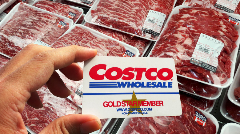 Costco card and raw meat