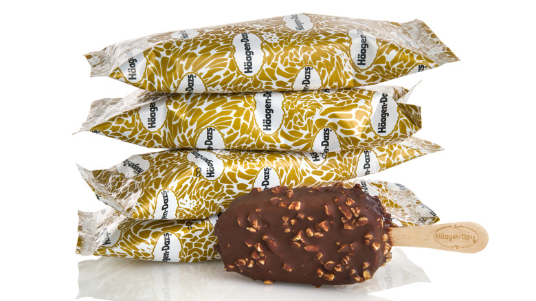 Häagen-Dazs ice cream bars wrapped unwrapped