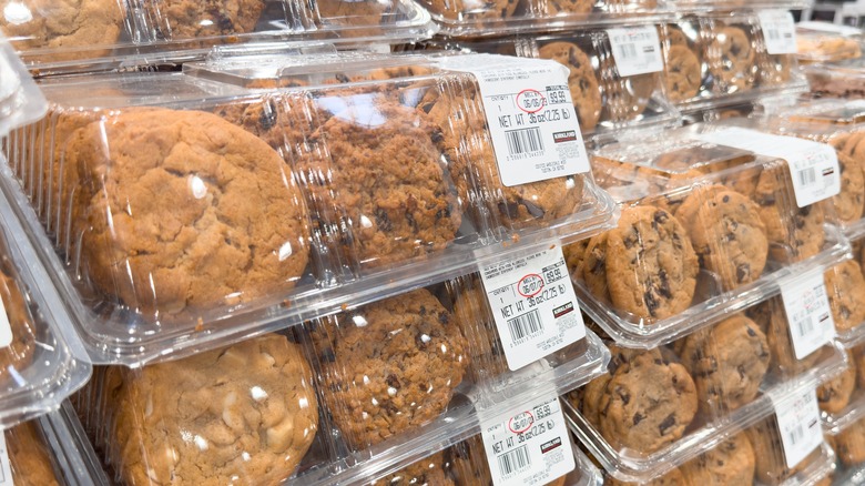 Assorted Costco cookies on display in the bakery