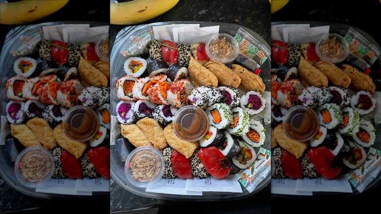 Costco vegan sushi platter