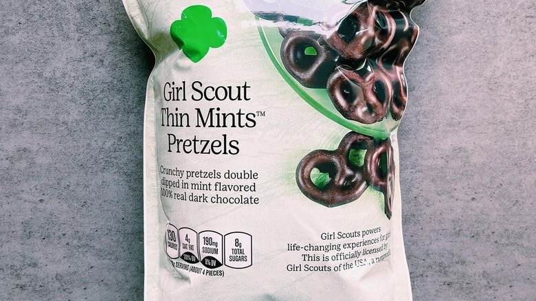 Costco girl scout thin mint pretzels bag