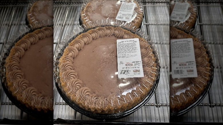 Peanut butter pie on display