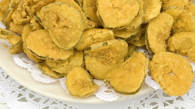 Fried pickles on a plate