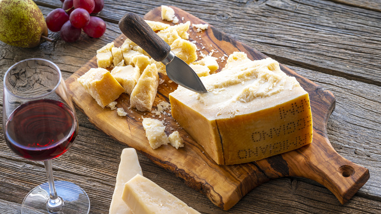 cheese board of Parmigiano Reggiano