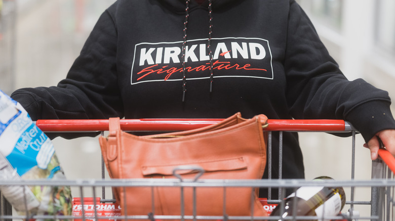 Kirkland sweatshirt on Costco shopper