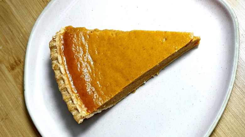 Top view of pie slice