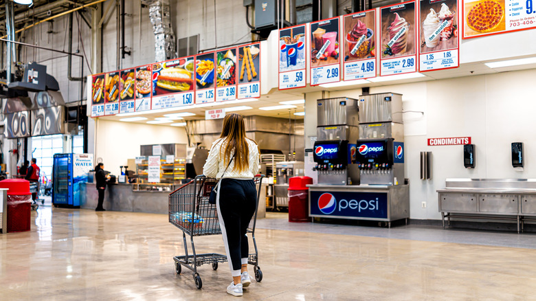 Costco shopper at food court