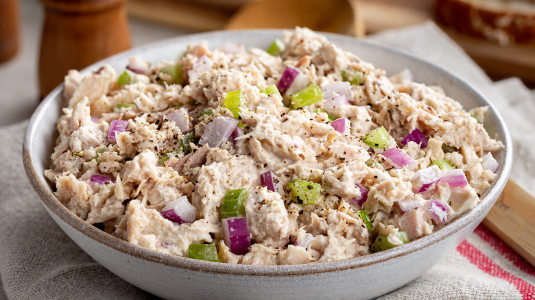 Tuna salad in a bowl