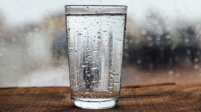 glass of water on table