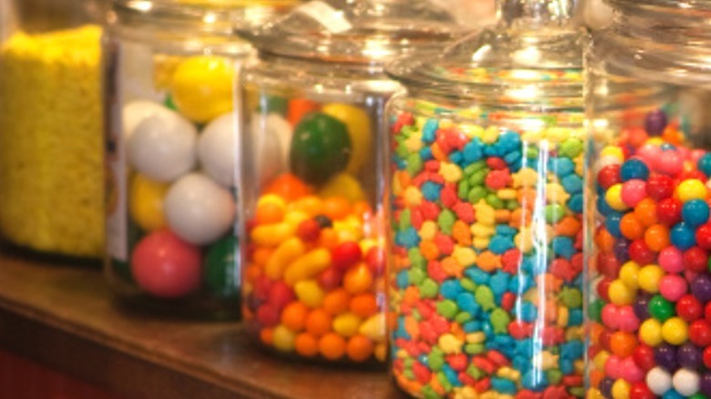 Jars of old-fashioned candy