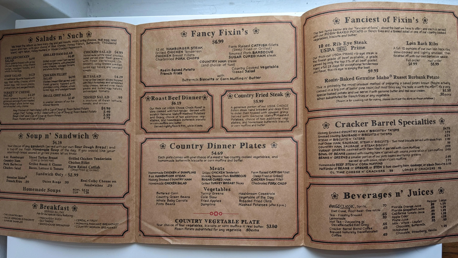 Cracker Barrel's First Menus Were Handwritten — And Full Of Mistakes