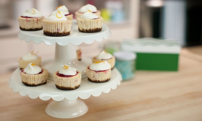 Cranberry-Orange Mini Cheesecakes