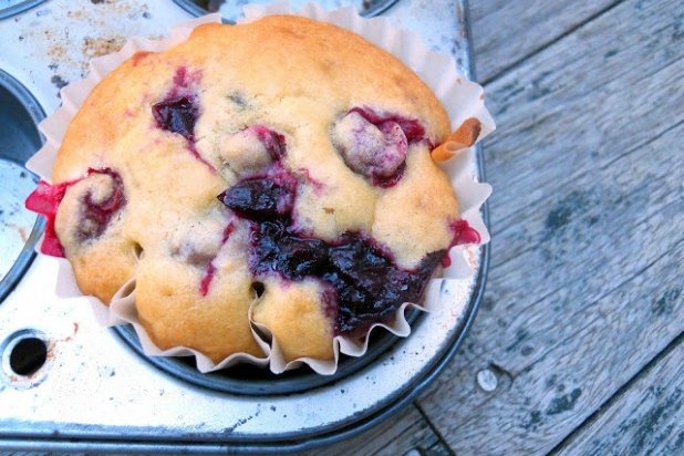 Cranberry Cardamom Swirl Muffins