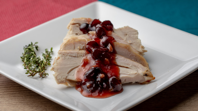 turkey with cranberry sauce