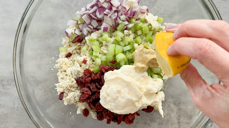 tofu salad before mixing