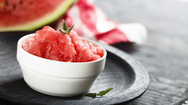 bowl of watermelon granita