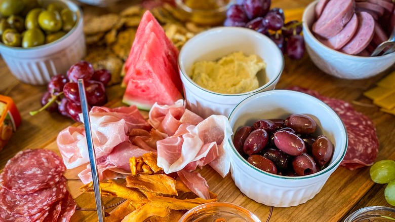 charcuterie platter with watermelon