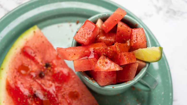 spiced watermelon slices