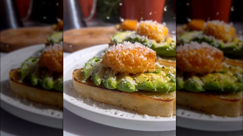 Crispy yolk on avocado toast