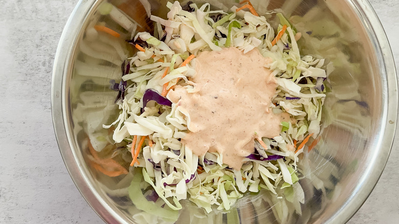 chipotle cream sauce on coleslaw