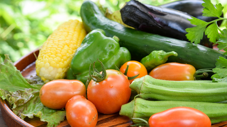 okra tomatoes and other vegetables