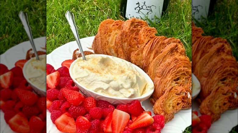 croissant bark with cream and fruit