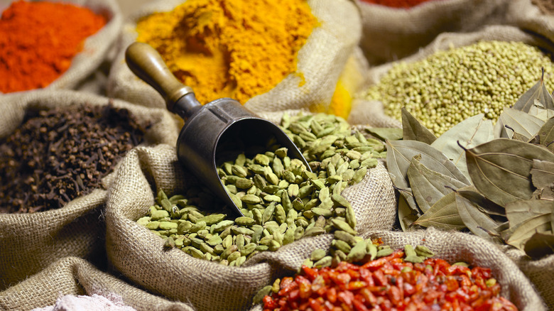 assortment of fresh spices