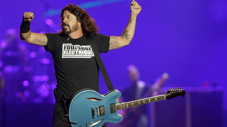 Dave Grohl on stage with guitar