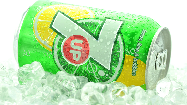 Can on 7-Up on ice