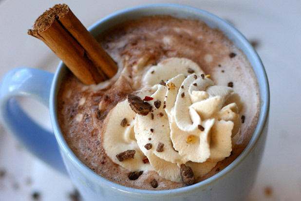 Mexican Hot Chocolate with Dulce de Leche Spiced Cream