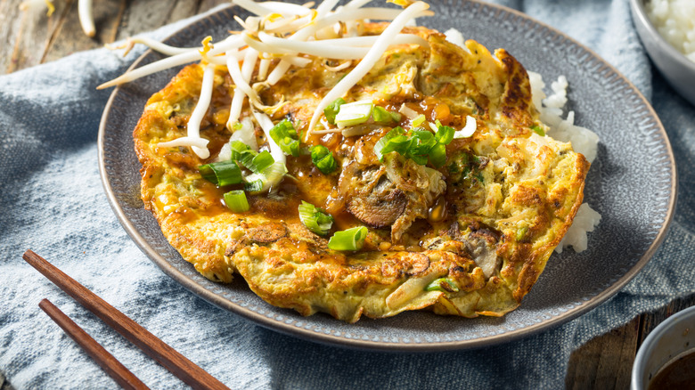 Plate of egg foo young