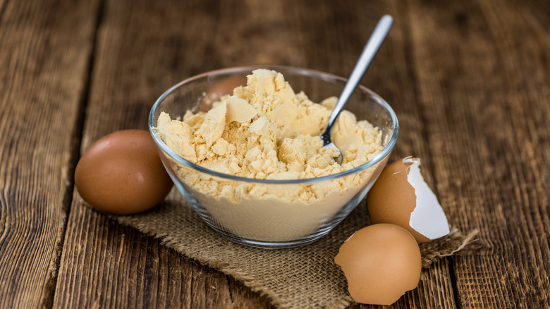 Bowl of dehydrated eggs