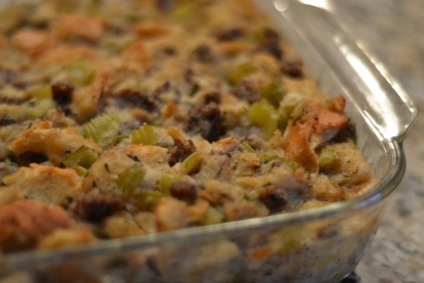 "Thanksgiving in a Dish" Sausage Maple Bread Stuffing