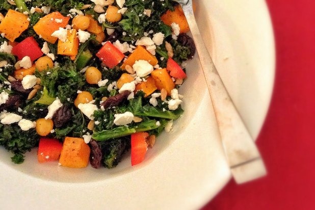 Kale, Butternut Squash, and Feta Salad