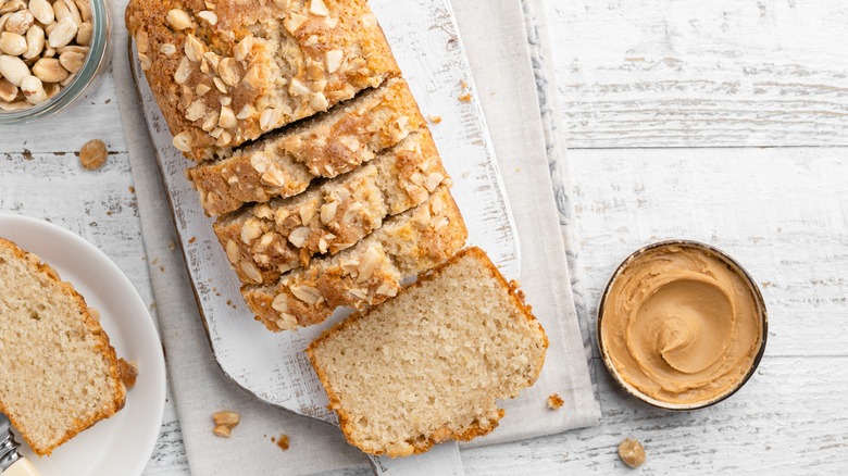 sliced peanut butter bread loaf