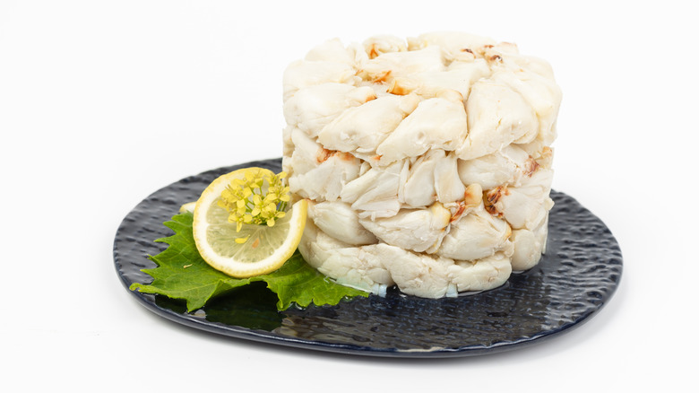 Lump crab meat on a plate