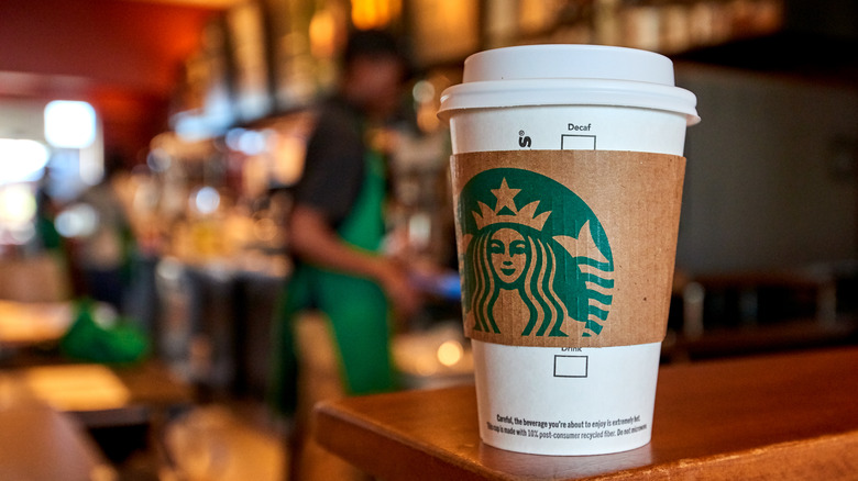 Starbucks drink on shelf