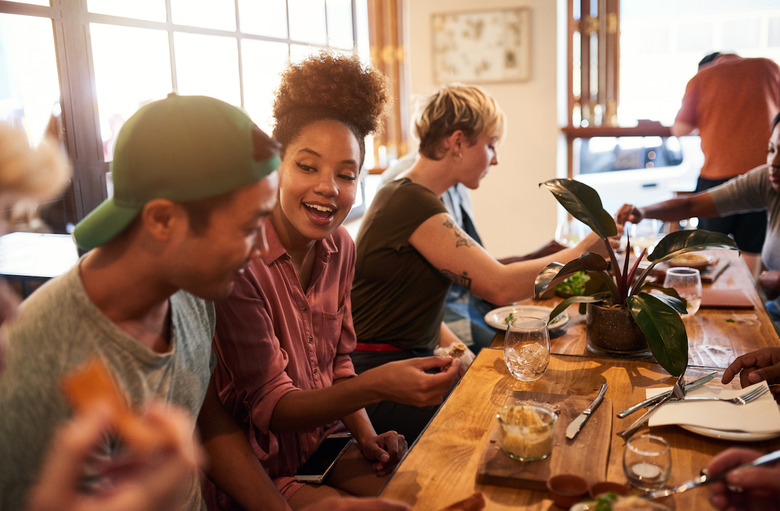 Engage in dinner conversation