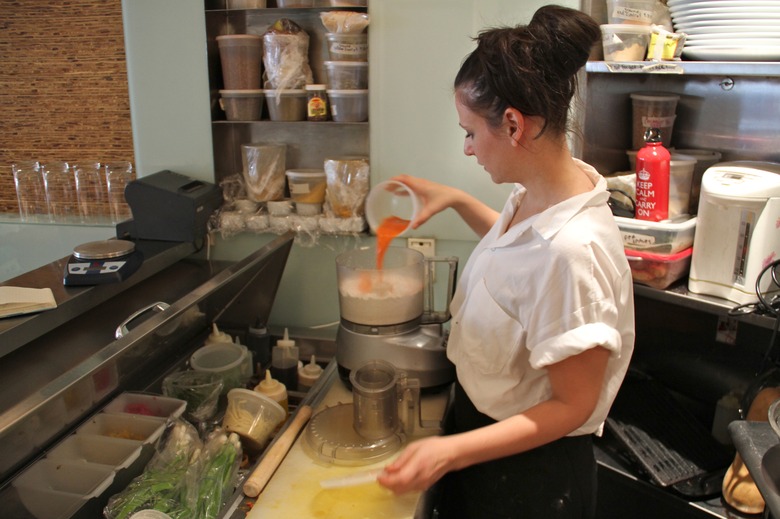 Pouring in the Carrot Juice