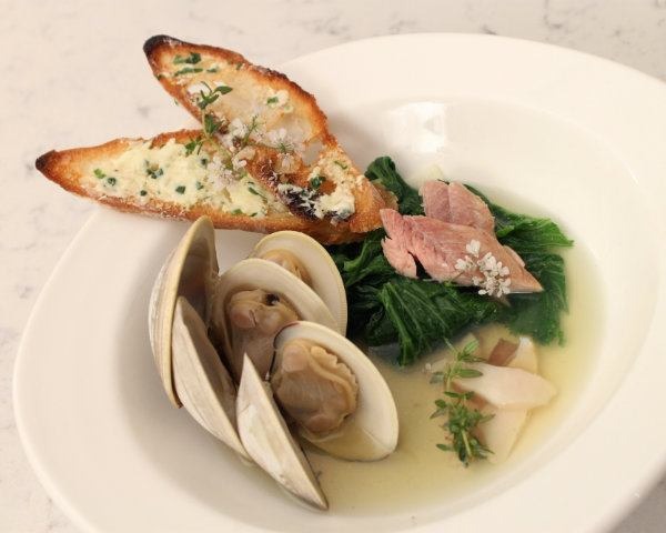 Dish with Diane: Chef Kerry Heffernan's Ragout of Clams, Eel and Mustard Greens