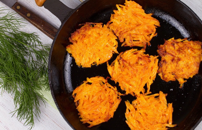 Butternut Squash and Sage Latkes with Maple Mascarpone 