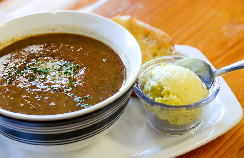 Gumbo Topped With Potato Salad