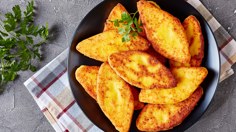 Fried cornbread on a plate