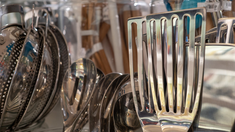 Fish spatulas on display