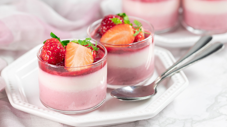 Strawberry mousse in a cup