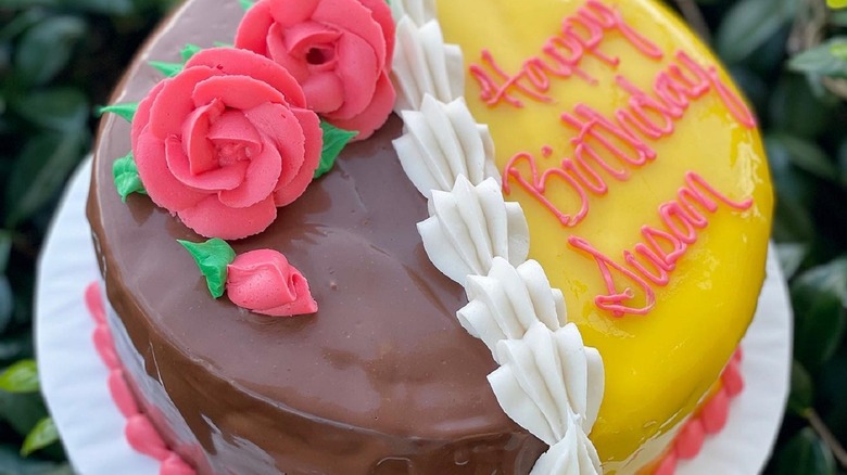 half and half doberge birthday cake